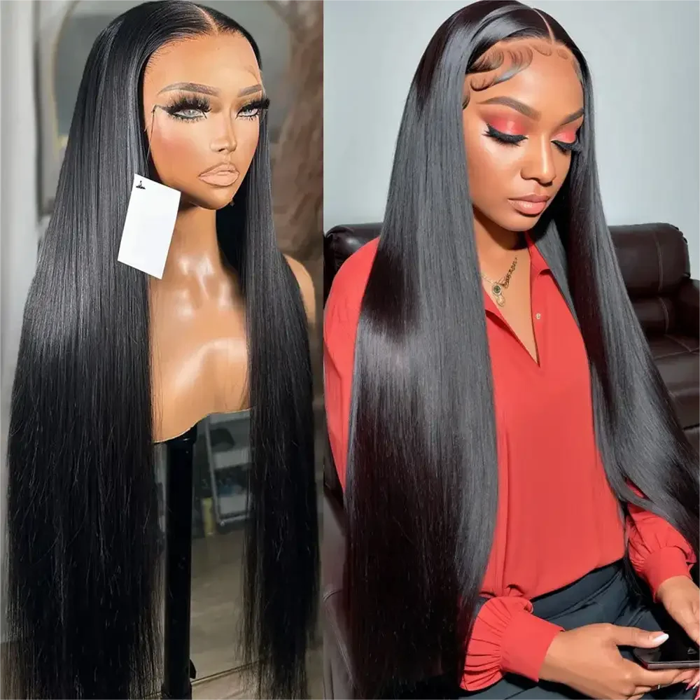 360 Bone Straight Human Hair Wigs For Women 4X4 HD Transparent Lace Closure Wig Pre Plucked With Baby Hair 13x6 Lace Frontal Wig