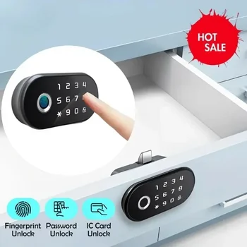 Smart drawer lock password fingerprint swipe card change cabinet door lock shoe cabinet anti-theft storage cabinet lock