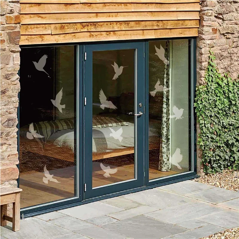 B97A-32X Vogel Anti-Kollisions-Fensteraufkleber, weiß, abnehmbar, elektrostatisches Glas, dekorative Aufkleber, Warnung