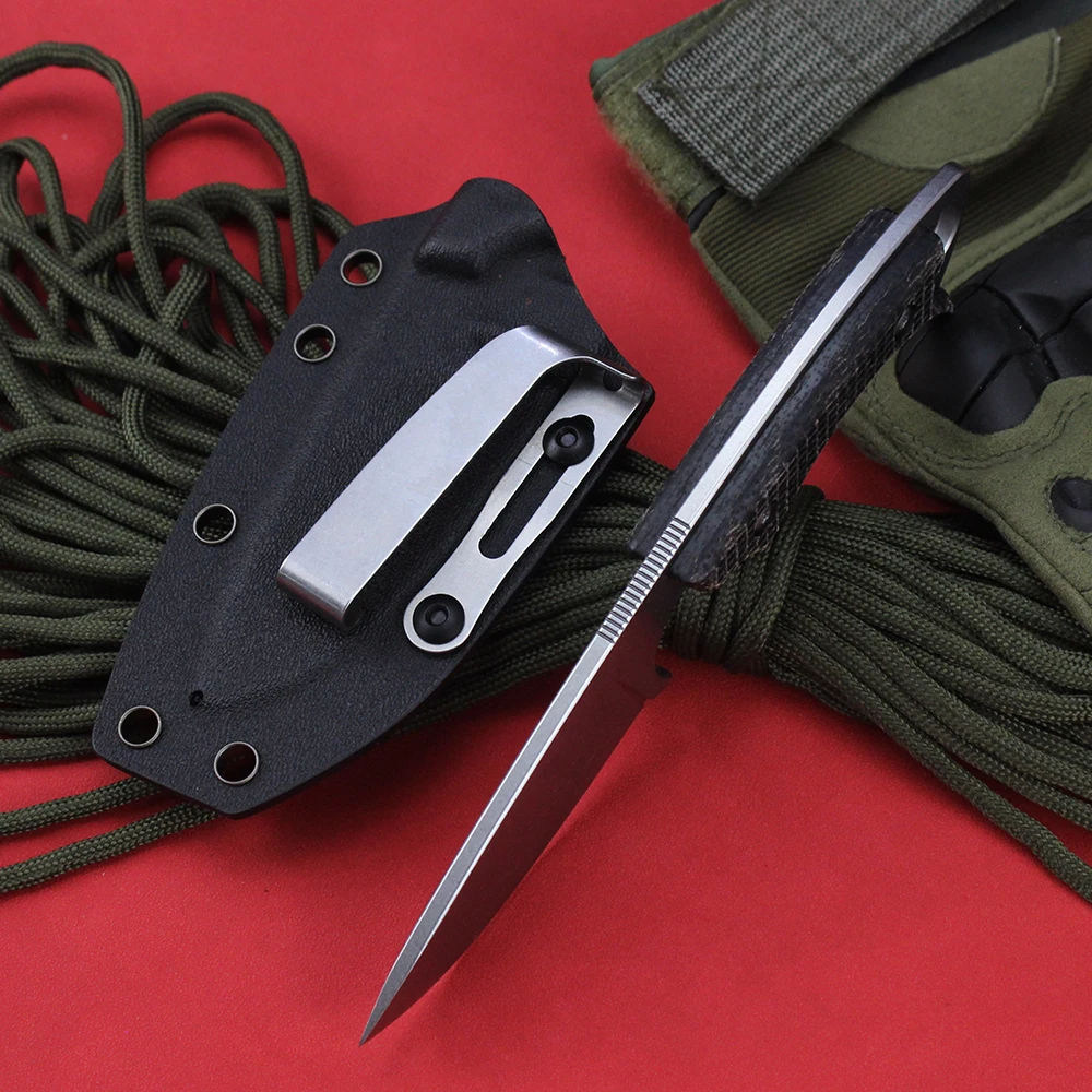 Imagem -03 - Faca de Caça Profissional com Kydex Bainha Facas Lâmina Fixa Combate Tático ao ar Livre Militar Camping Ferramentas Edc d2