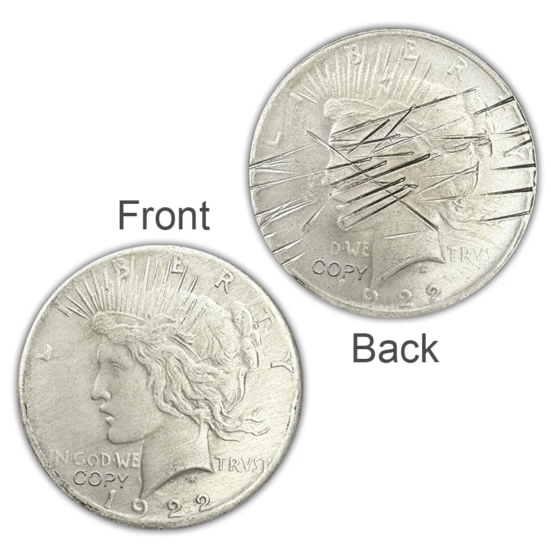1922 American Goddess Double Sided Head Scratched Replica Commemorative Coin, Dark Knight Double Sided Magic Prop Copper Coin 리뷰 및 사용 가이드