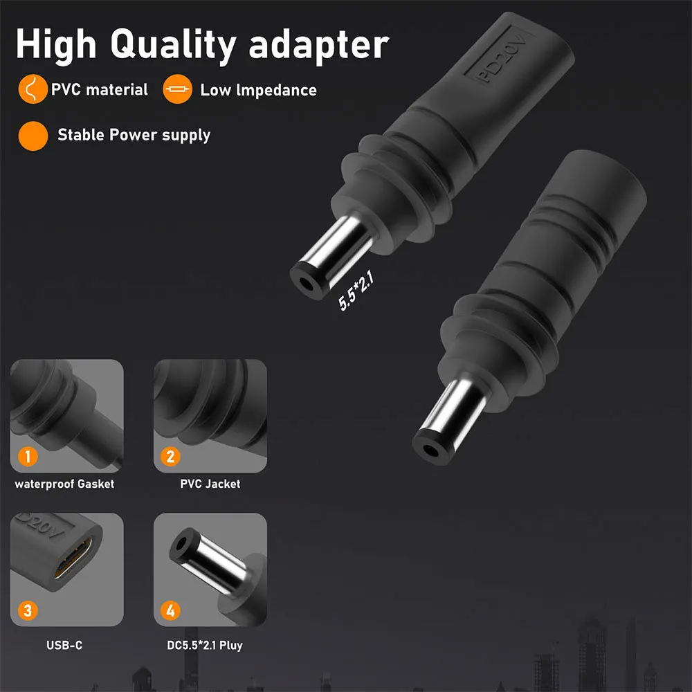 Starlink Mini GEN3 PD 100 واط USB C أنثى إلى DC5521 ذكر موصل تهمة برميل جاك قابس طاقة نوع C إلى تيار مستمر/D إلى D محول الطاقة