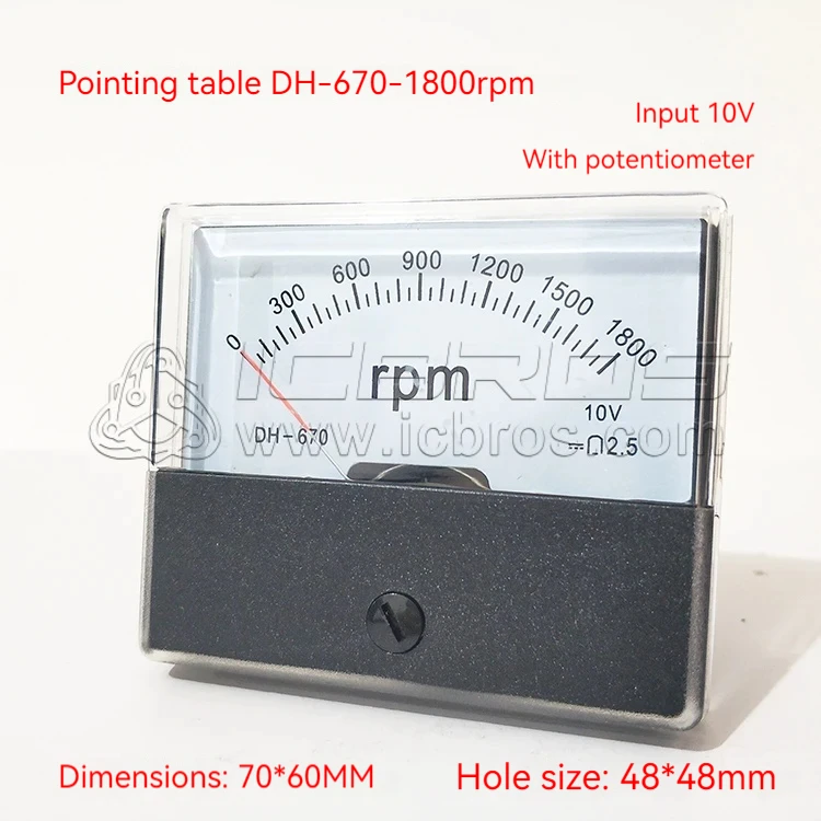 DH670 Pointer TachomeTer DH670-1500rpm 1800rpm DC10V Pointer tachometer tachometer DH-670