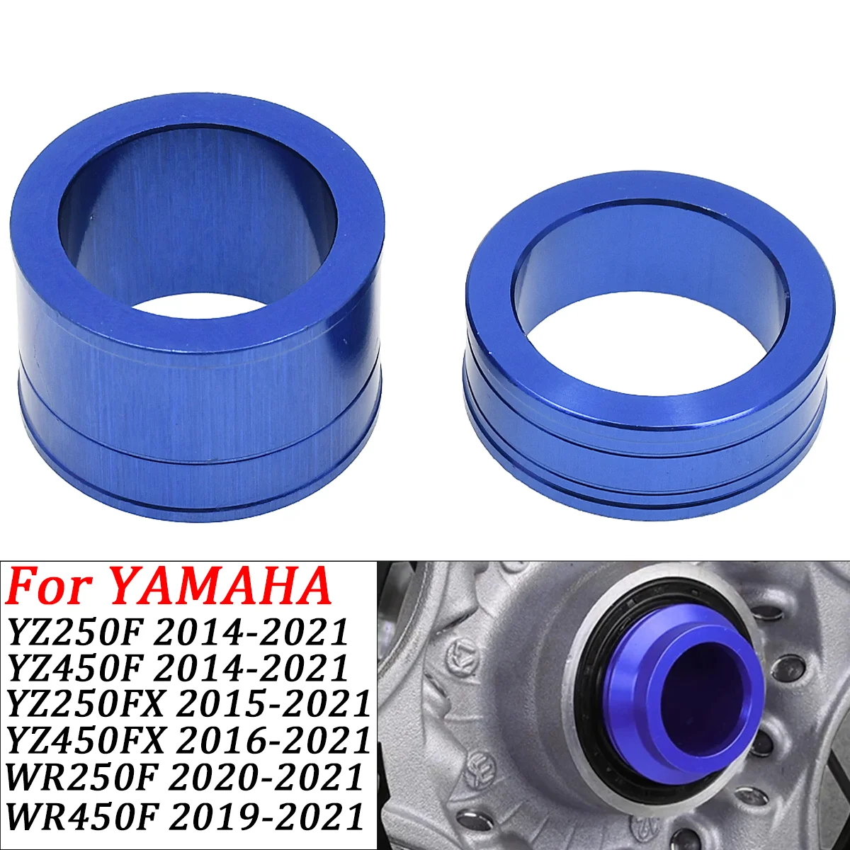 Motorcycle Front Wheel Axle Hub Spacer For YAMAHA YZ250F YZ450F YZ250FX YZ450FX WR250F 450F YZ WR 2014-2021 Dirt Bike Motocross