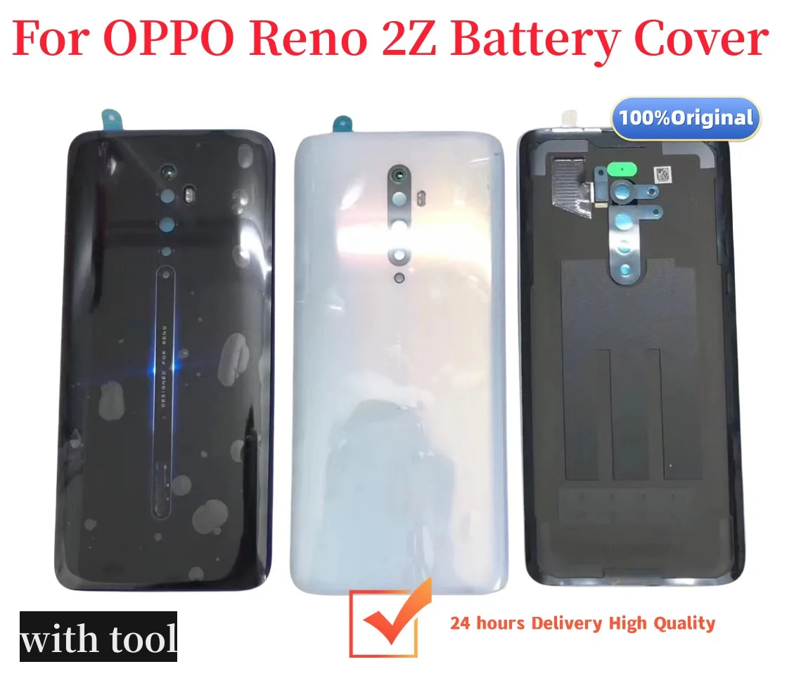 Back Glass For Oppo Reno 2Z / Reno 2Z Reno2 Z F Back Battery Cover Door Housing Case Rear Glass Repair Parts With Logo