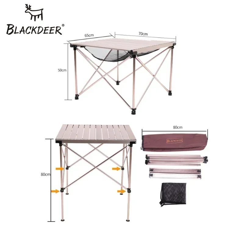 BLACKDEER Camping picnic tables Portable Aluminum alloy Table Outdoor Adjustable Height Folding Table Ultralight Desk