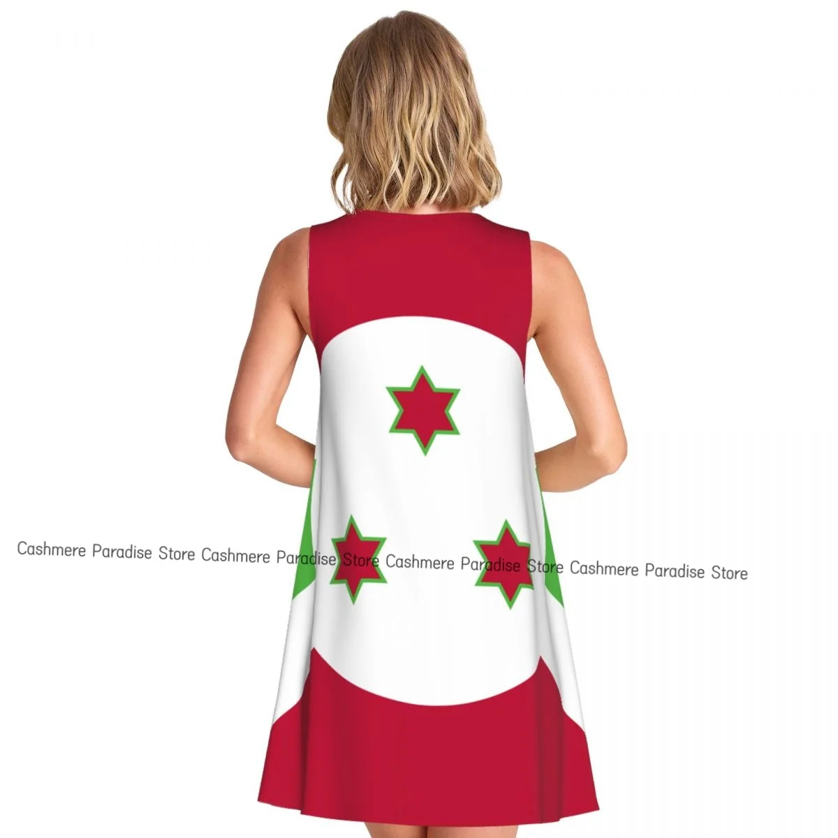 Abiti estivi da donna 2025 Maglietta da spiaggia Prendisole senza maniche con bandiera Burundi Abito casual ampio dal carro armato