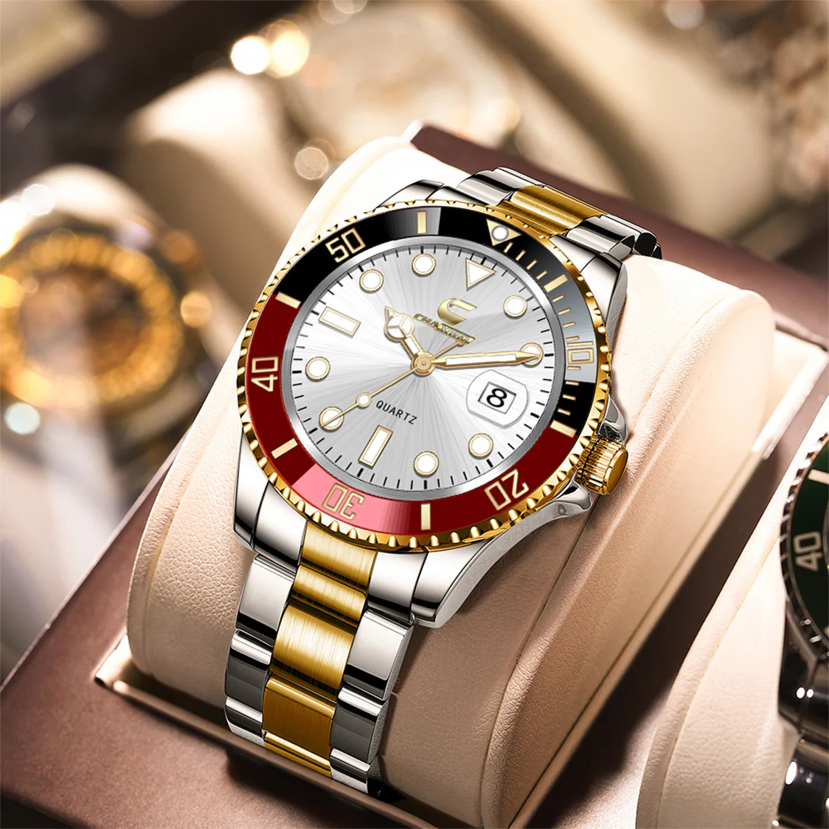 

CHAXIGO Кварцевые часы Green Water Ghost Кварцевые светящиеся водонепроницаемые мужские часы Кварцевые наручные часы