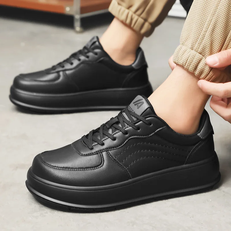 Large Size Men Skateboarding Shoes Light Trekking Shoes Men Soft Outdoor Walking Shoes Leather Sneakers Jogging Shoes Size 39-48