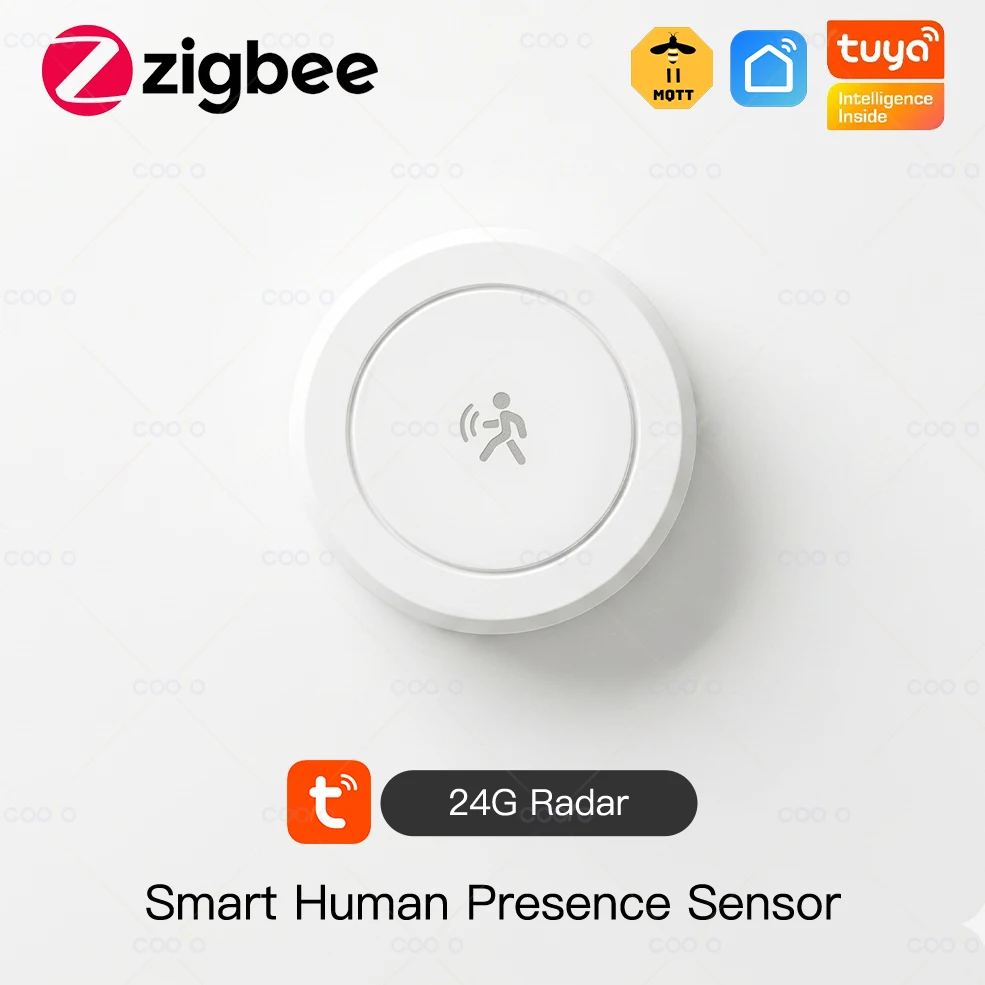 Tuya ZigBee 24G Human Presence Sensor Mini MmWave Radar Detector Motion/Static Detection with Magnetic Stand for Smart Life Z2M