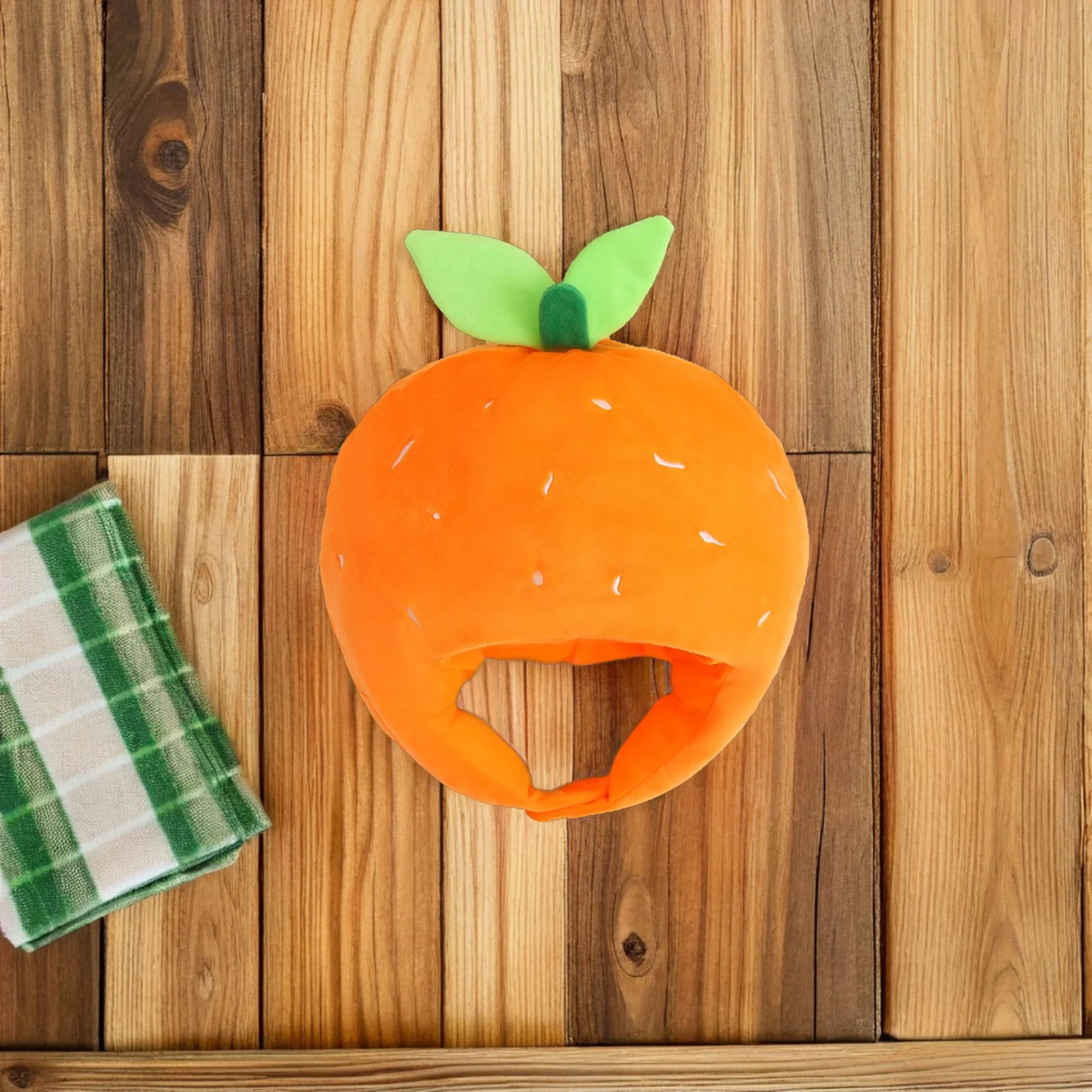 Orange Cartoon Headwear Creative Stuffed Fruit Hat Party Costume Headgear for Cosplay Festive Photo Booth Props
