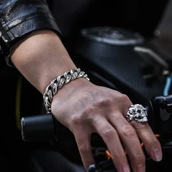 Factory price S925 sterling silver vintage fashion personality Cuban bracelet for men and women charm fashion jewelry gifts