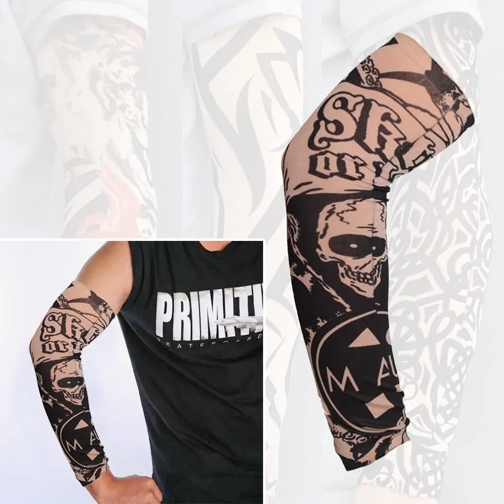 1PC Outdoor Sport Flower Arm Sleeves New Sun Protection Summer Cooling Tattoo Arm Sleeves Basketball UV Protection Arm Cover