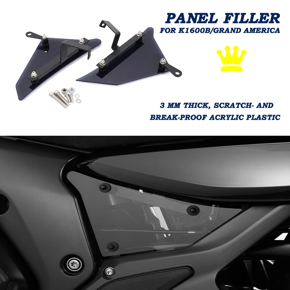 Motorcycle Fairing Cowl Cover ABS Plastic Plates Tank Trim Fill Panels For BMW K1600B K1600Grand America K 1600 B