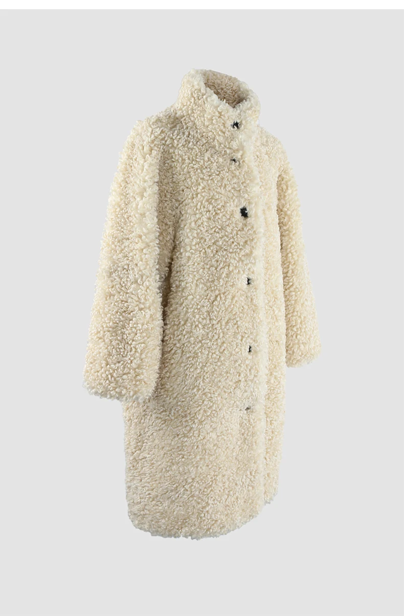 Nerazzurri Winter Long Oversized Fuzzy Thick Warm Soft Fluffy Faux Fur Coat Women Single Breasted Loose Casual Korean Fashion
