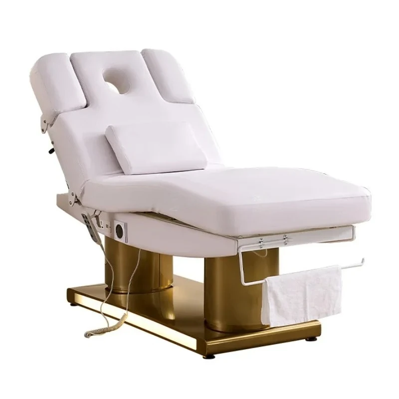 

Luxury electric beauty bed massage treatment multi-function bed surface heating lifting double armrests