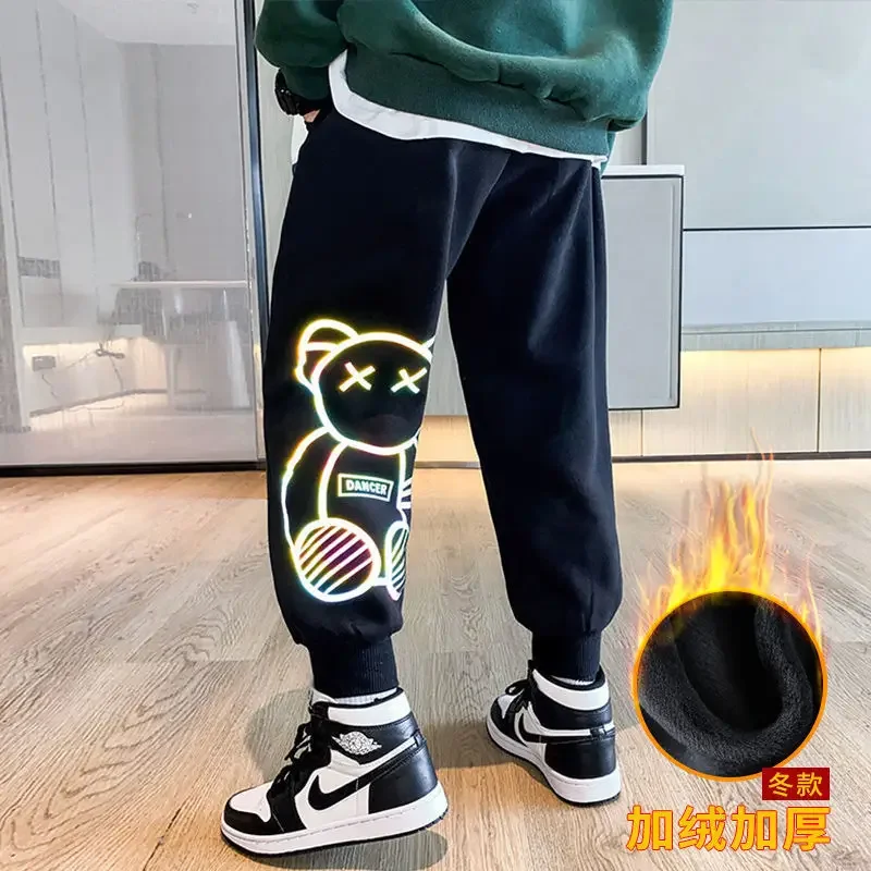 

Boys' Plush pants autumn and winter new children's sports pants fashionable middle and large children's casual guard pants pants