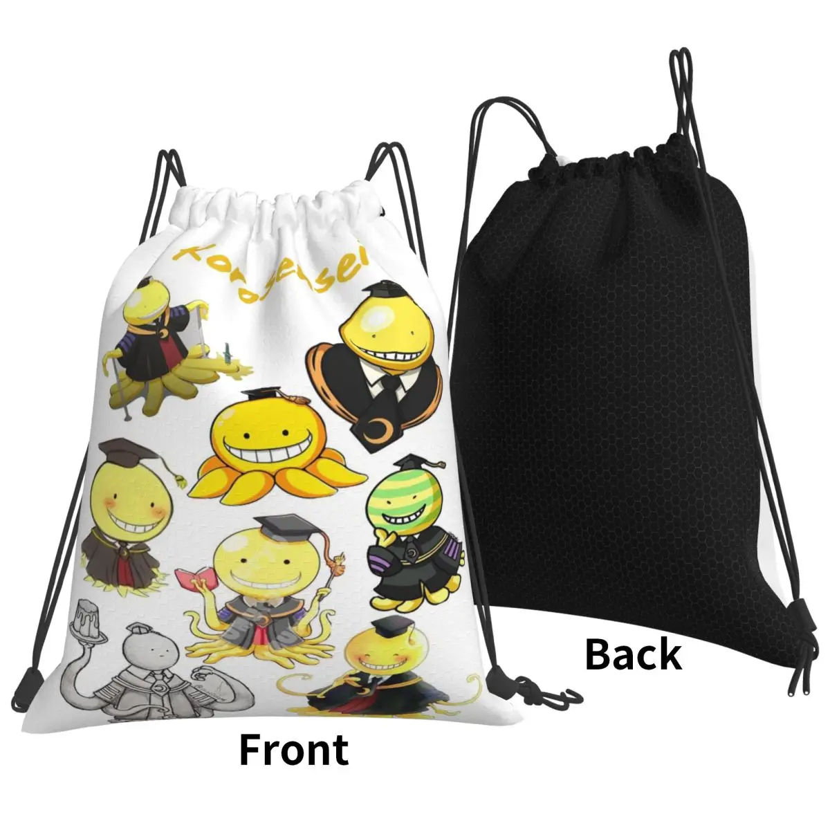 Assassination Classroom Octopus Koro Sensei Backpacks Portable Drawstring Bags Shoes Bag Book Bags for Man Woman School
