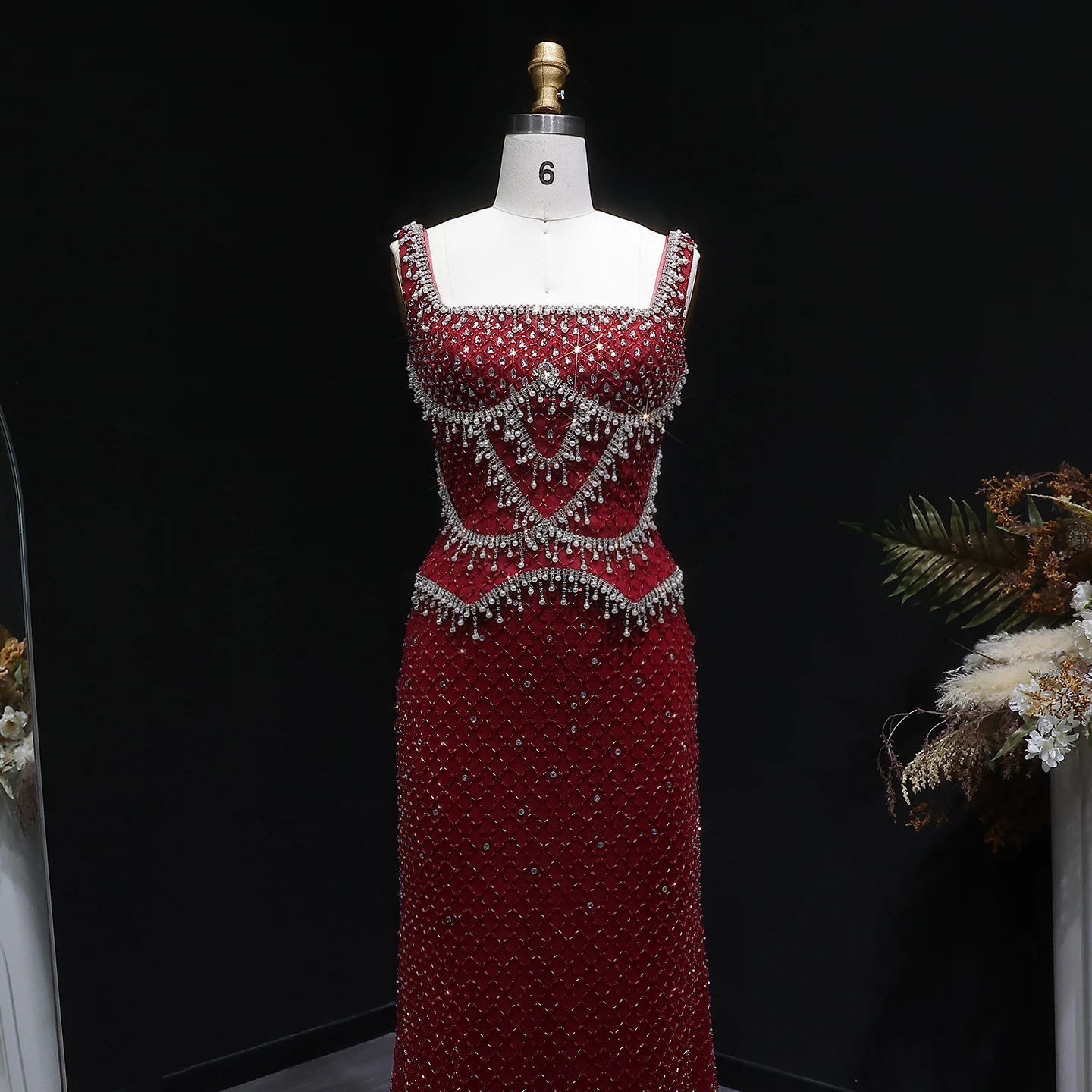 Sharon Said Luxuriöses Graues Meerjungfrauen-Abendkleid mit Zwei Teilen Perlen Kristall für Damen Hochzeit Party Ballkleid SS631 Maßanfertigung – Detail 25