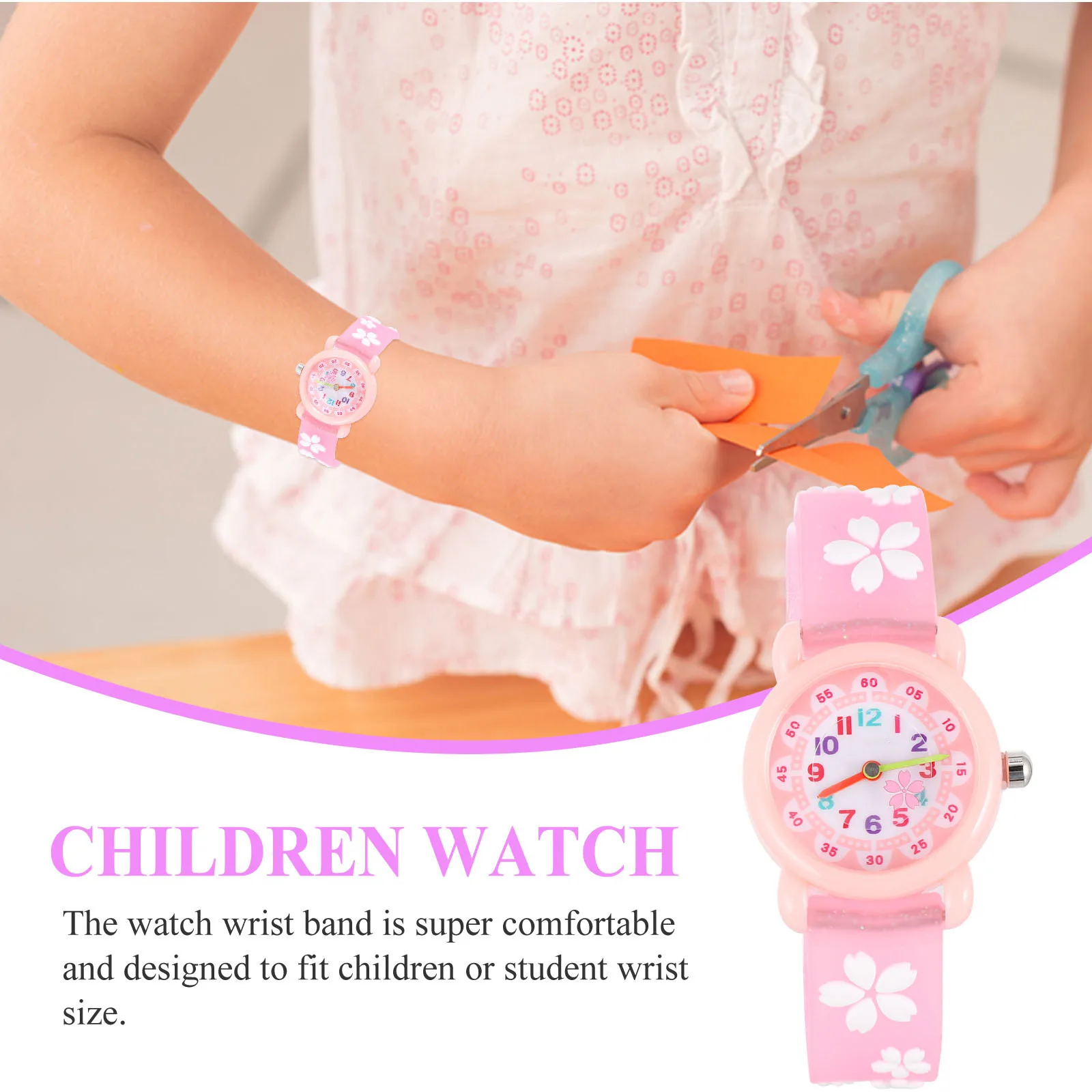 1Pcs Waterproof Cartoon Wristwatch Cartoon Watch Easy Read Dial for Learning Student Watch