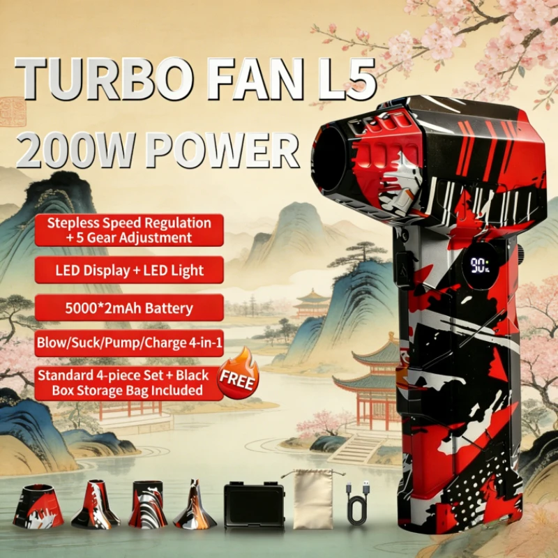 

ProClean Air Blower142000RPM High-Speed Turbo Jet Fan PC & Electronics Dust Removal Tool Type-C Rechargeable Handheld Dry Blower
