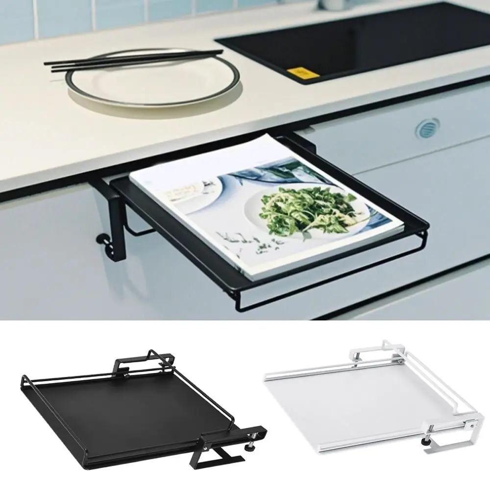 

Carbon Steel Countertop Extender No Drill Wall Mounted Folding Tabletop Shelf Adjustable with Towel Rack Cabinet Door Organizer