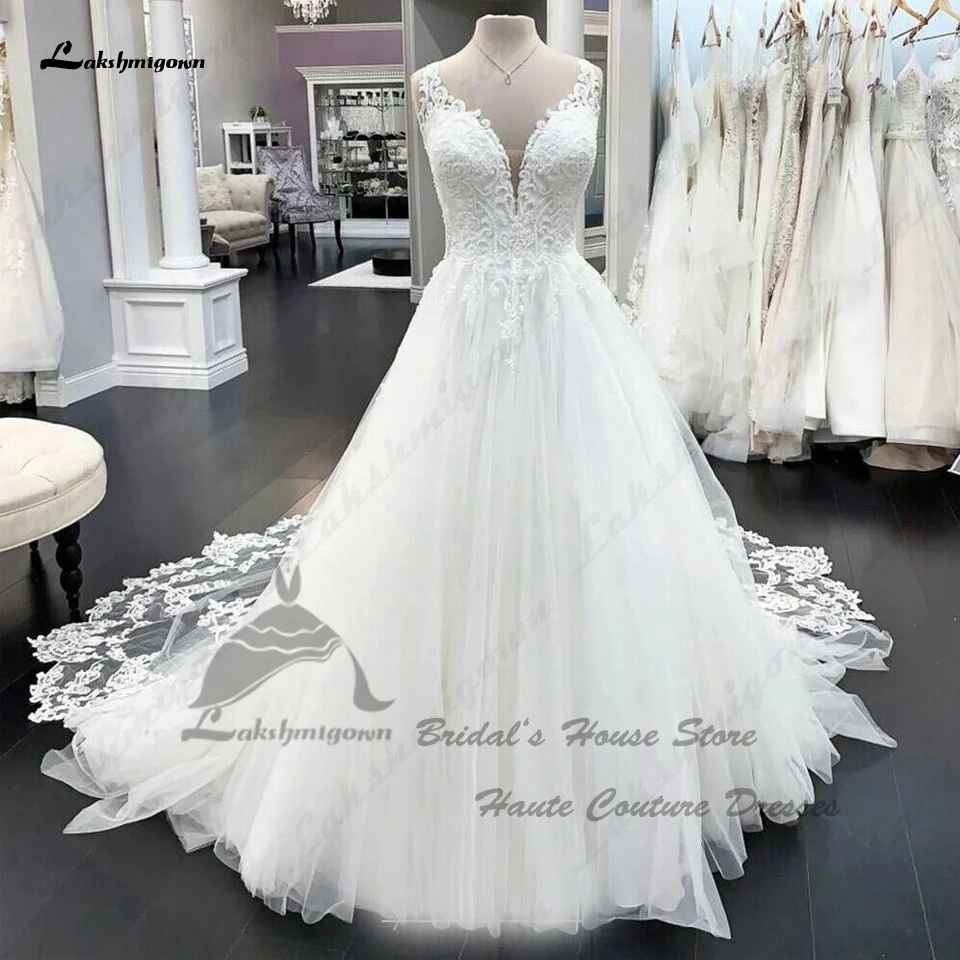 Robe Boheme A Line Wedding Dresses For Women Backless Civil Lace Appliques Bridal Church Wedding Gowns Vestidos de novias 2023