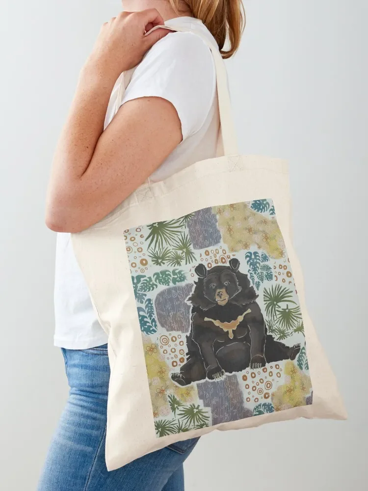 Moon Bear Tote Bag eco bag folding cloth bag woman tote women tote university