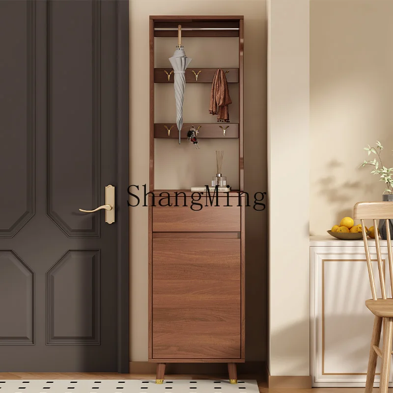 

ZYY ultra-narrow solid wood household door entrance door entrance cabinet New Chinese storage cabinet