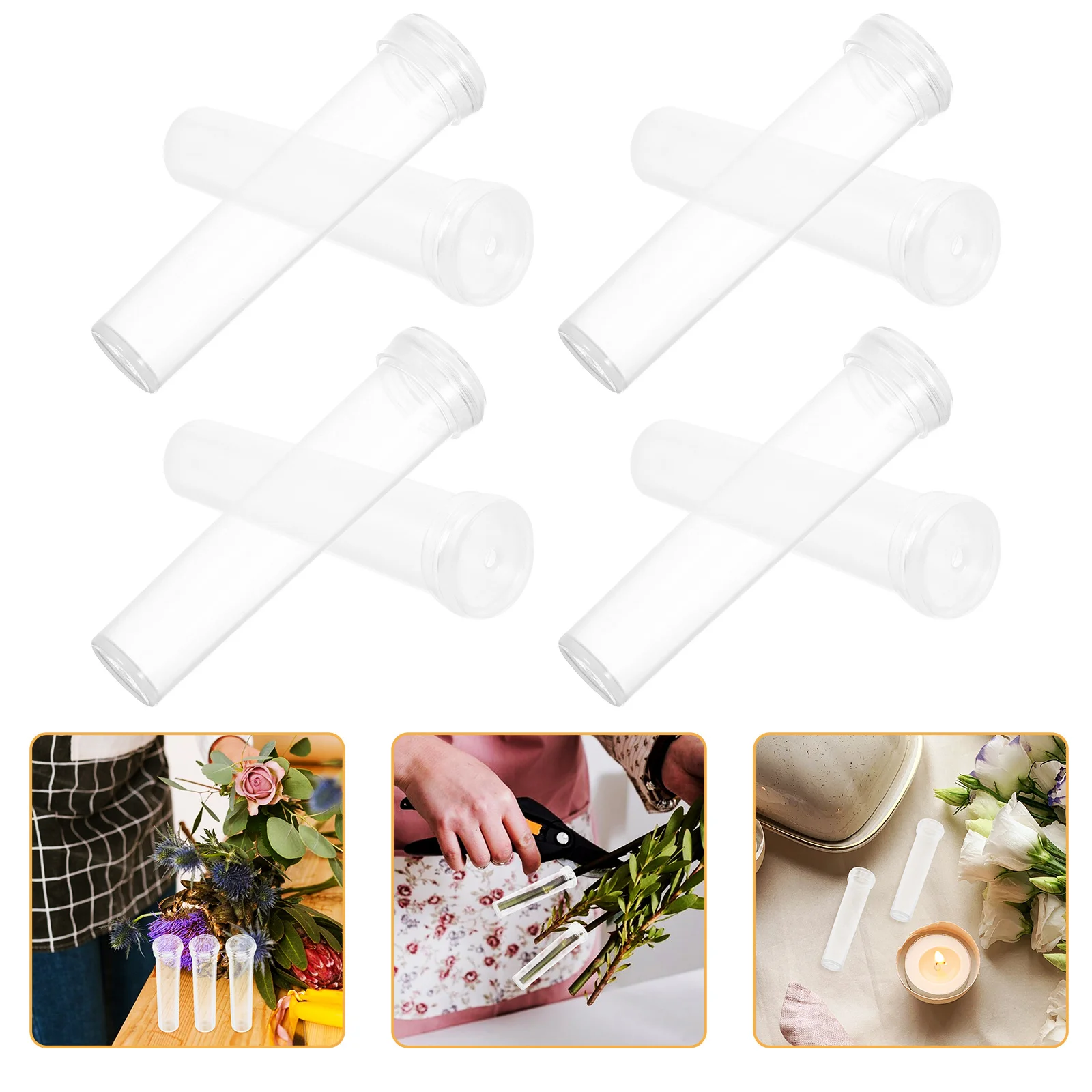 

200Pcs Durable Ecofriendly Flower Water Containers Plastic Tubes for Freshness and Nutrient Transport Plastic Tube
