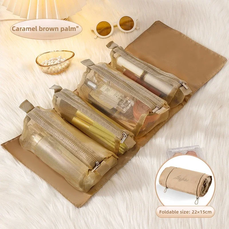 Detachable Four in One Makeup Bag, Multifunctional and Simple Travel Ladies' Folding Travel Cosmetics Storage and Grooming Bag