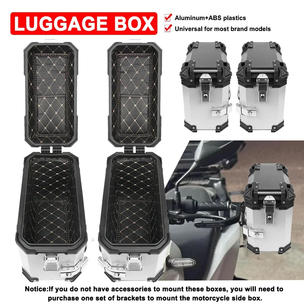 

28L Universal Pannier Saddlebags Motorcycle Side Box Aluminum Box Side Luggage Cases Storage Trunk For BMW For Honda For Yamaha