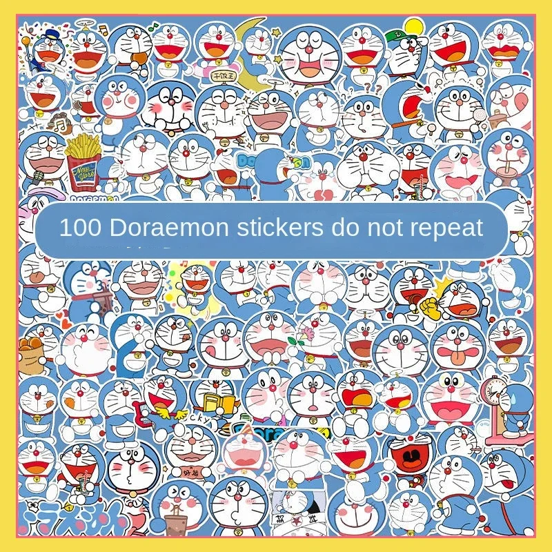 

Miniso collaboration anime Doraemon 100 poster paper cartoon cute robot cat laptop account girl heart waterproof sticker