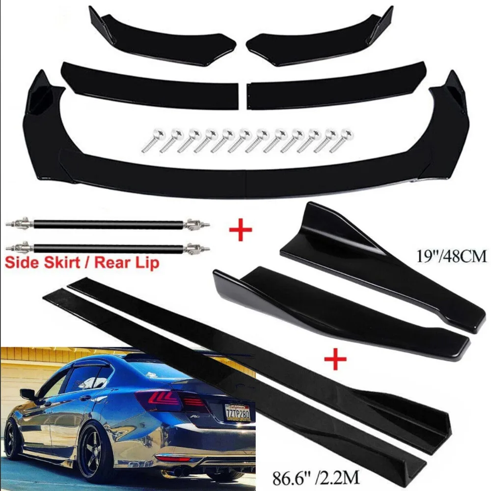 

For Honda Accord 2000-2022 Sedan Front Bumper Spoiler Body Kit+Side Skirt+Rear Black United States