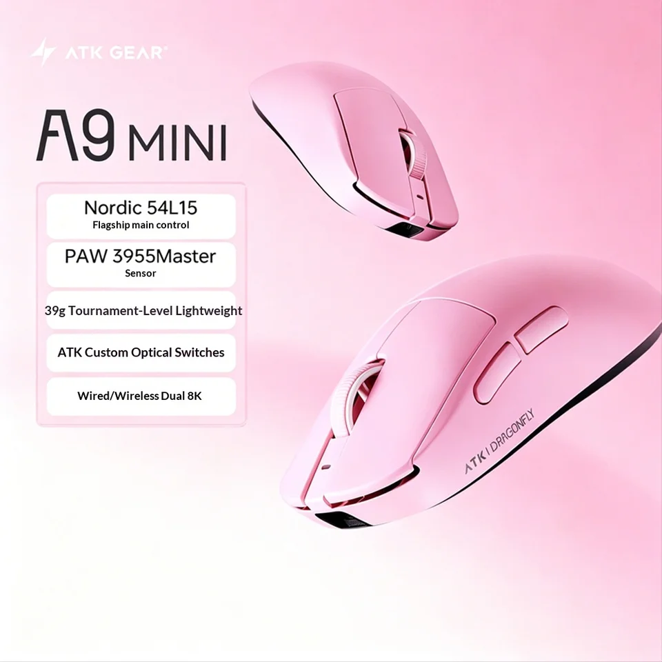ATK A9 Mini Plus Mouse Dual Mode 8000Hz Wireless Gaming Mice