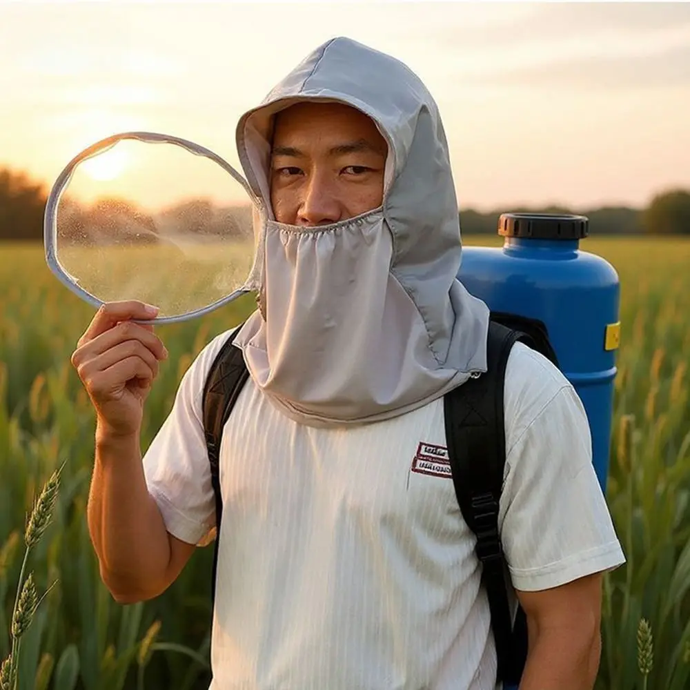 Dust Proof Full Face Mask Anti Oil Splash Anti Fog Face Protective Shield Saliva-Proof Detachable Clear Face Cover Farming