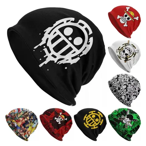 Trafalgar D. Water Law One Piece Skullies Beanies Hat Monkey D Luffy Anime Vintage Men Women Street Caps Warm Dual-use Bonnet