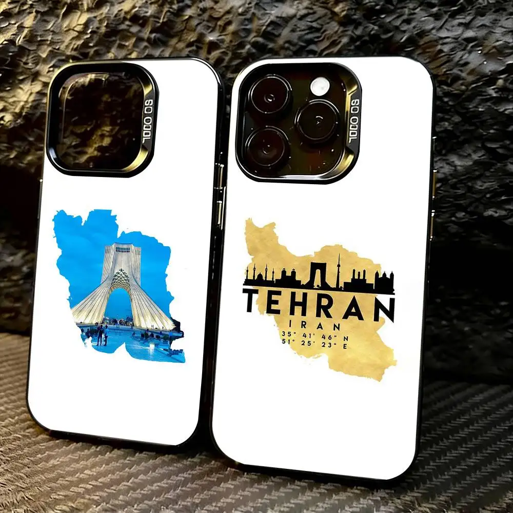 

PC-Iran map Phone Case For iPhone 17,16,15,14,13,12,11 Plus,Pro Max,XS,Colorful Silver Black Cover