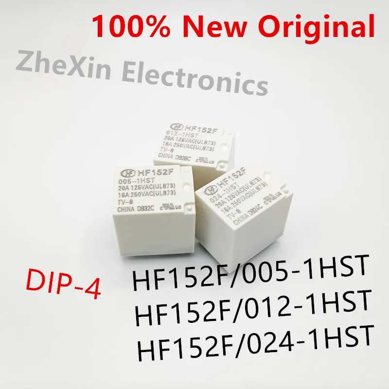 

10PCS/Lot HF152F/012-1HST 、HF152F/024-1HST 、HF152F/005-1HST DIP-4 New Original Power Relay HF152F-012-1HST 、HF152F-024-1HST