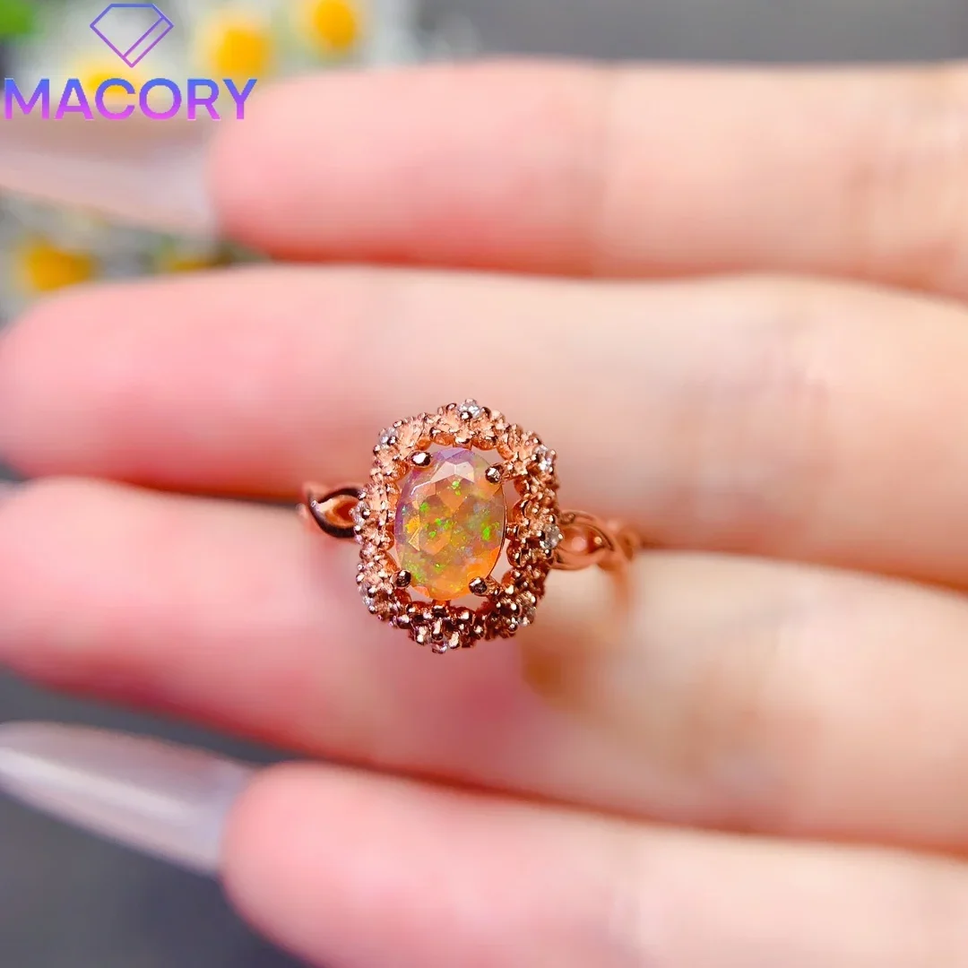 Dating natural Opal ring silver 925 adjustable female luxury jewelry free shipping luxury brand replica gems.