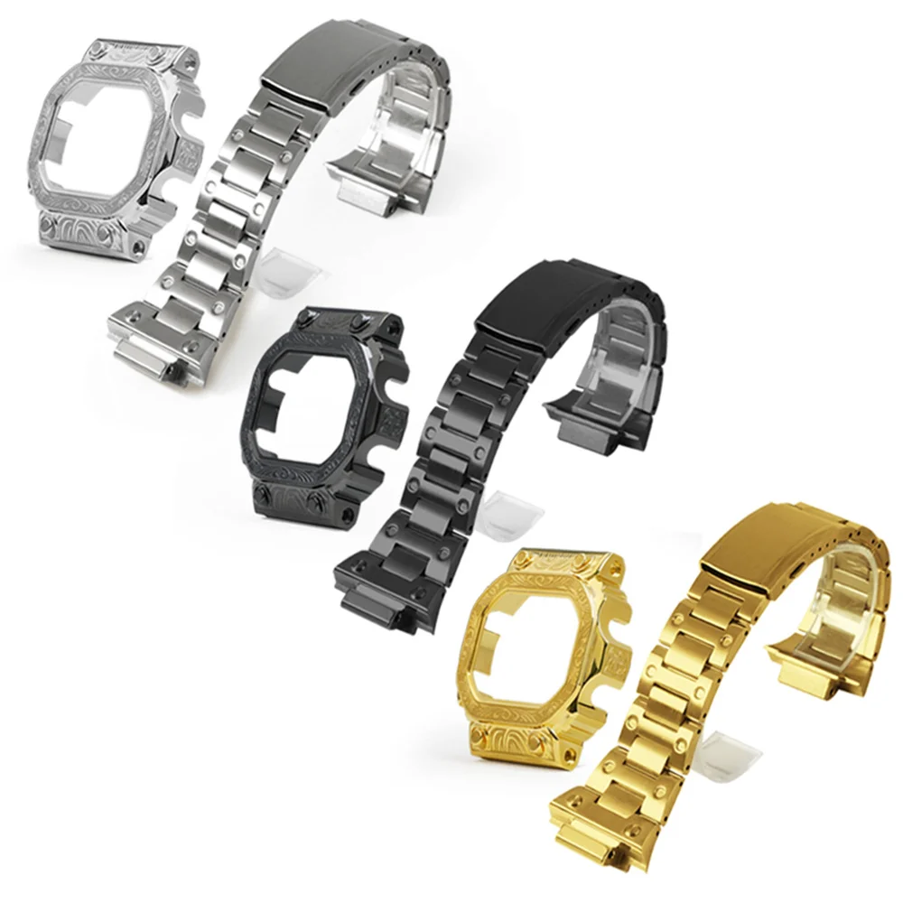 Watch Band Strap For GX-56 GXW-56BB Watchband Frame Bezel Bracelet Modified diamond stainless steel watch case accessories