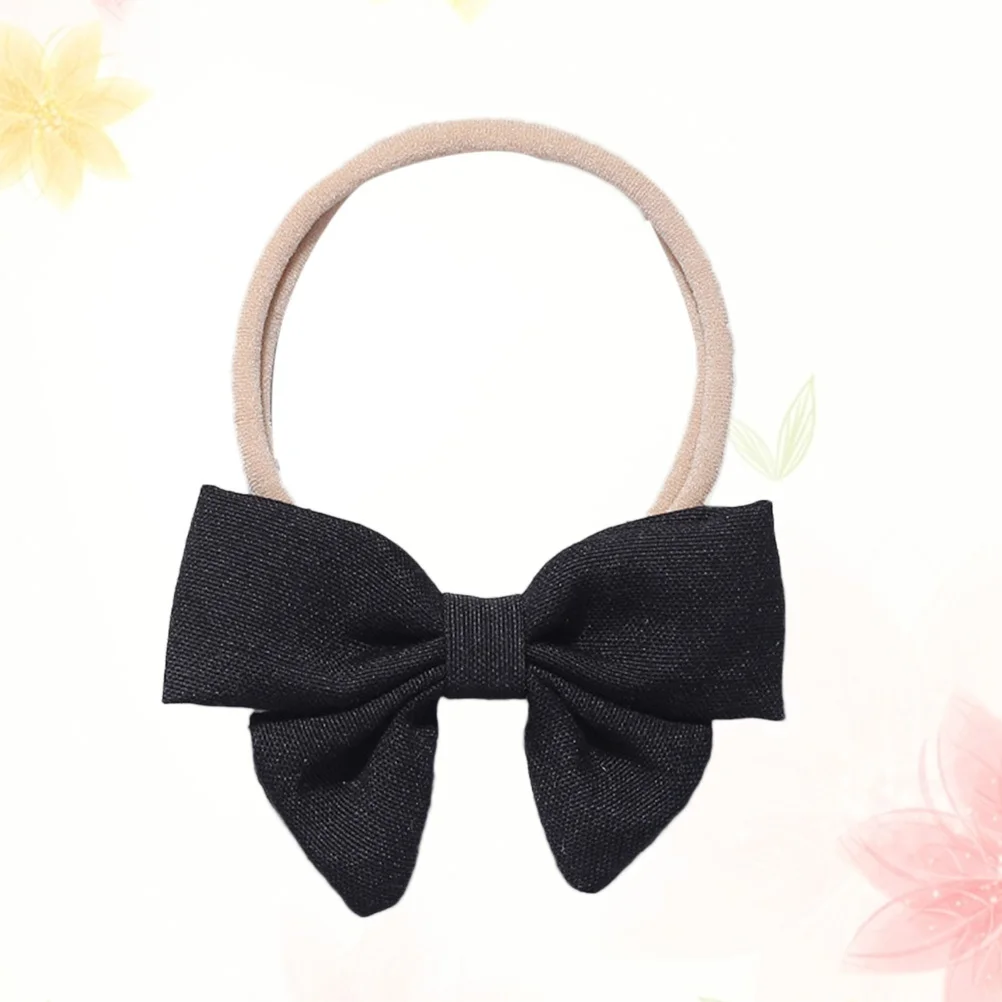 

Handmade Black Fabric Headband Bow Soft Breathable Hair Accessory for Newborn Infant Toddler Baby Girls Head Wrap Hair Bands