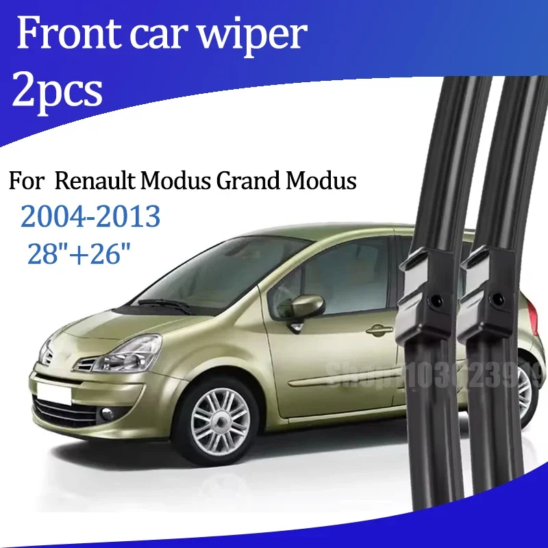 

For Renault Modus Grand Modus 2004-2013 Wiper Front Wiper Blades Windshield Windscreen Window Brush 28"+26" Car Accessories