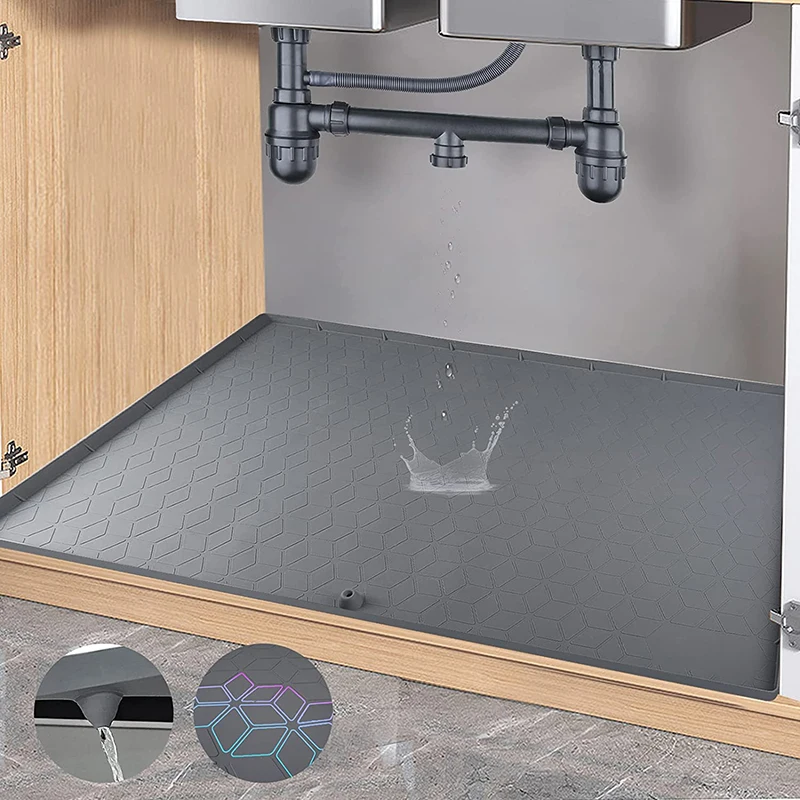 Under Sink Mats Protectors Silicone Under Sink Mats Kitchen Accessories Cabinet Liner Sink Protectors Waterproof Under Sink Mat