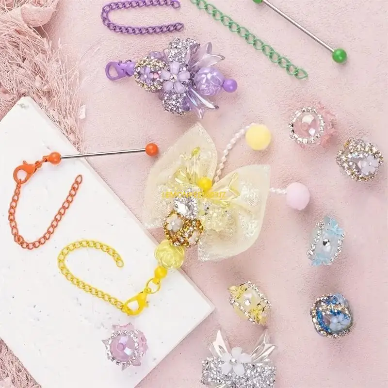 N58C Beading Keychain Pendants Accesorio llavero para bolsas caramelo aluminio