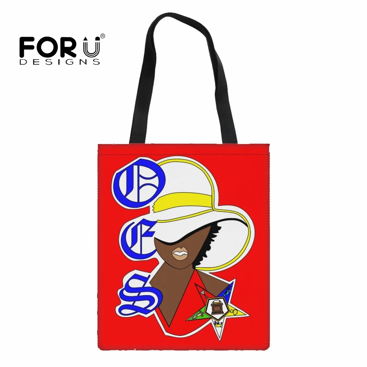 

FORUDESIGNS Tote Bags for Women Traveling Shopping Bags OES Black Girl Designs Handbags Large Capacity Foldable Lady Storage Bag