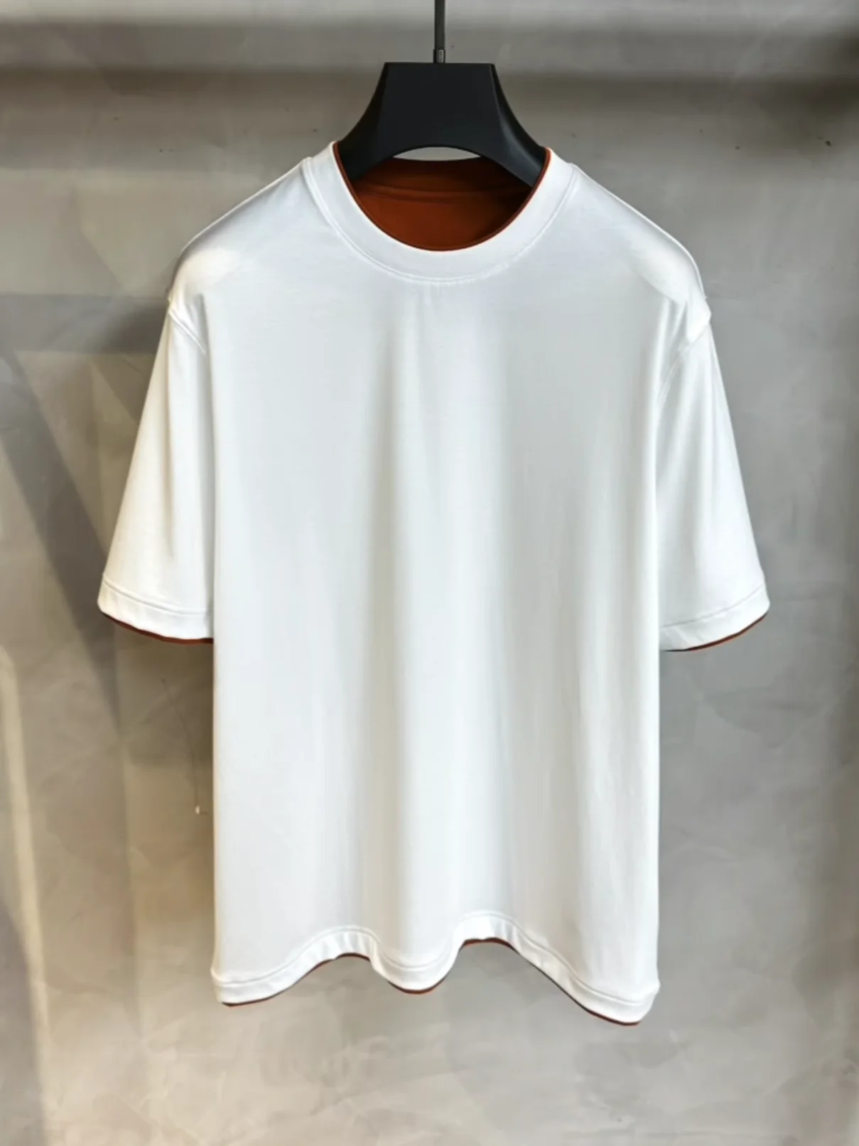 

Summer Men's New Simple Wide Version round Ne ort Sve T-irt Color Blo ort Sve Versatile Basic Crew Ne T-irt