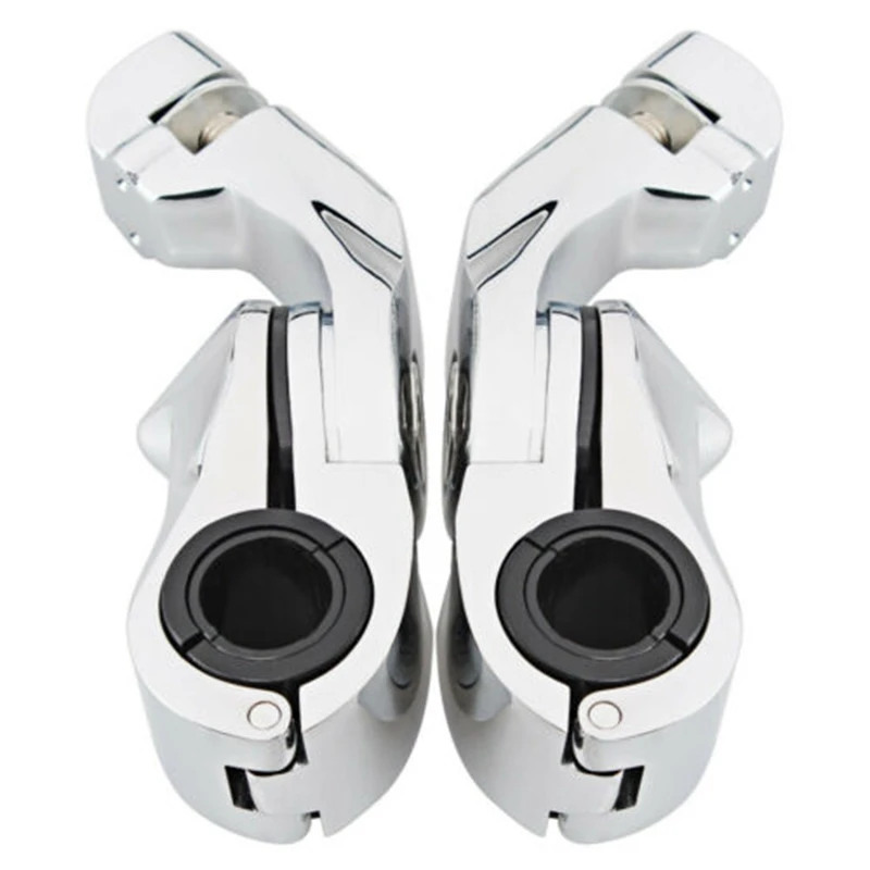 Motorcycle Footpeg Clamp 32Mm 1.25Inch Highway Engine Guards Foot Pegs Mount Kit Short Angled Chrome For Dyna Touring