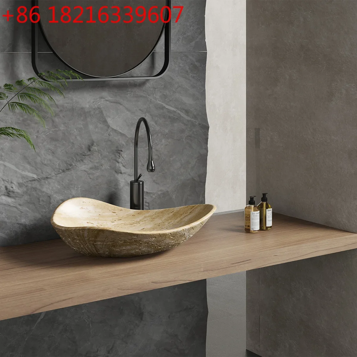 Outdoor courtyard platform irregular creative art basin wash basin household bathroom artificial stone wash basin