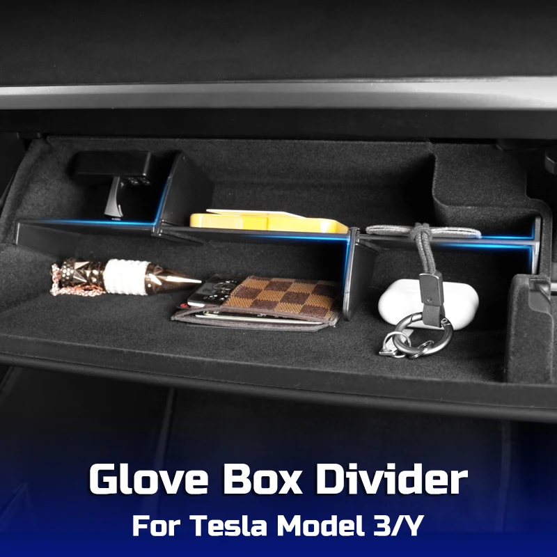 Glove Box Divider Organizer for Tesla Model Y 3 2019-2022 Glovebox Partition Plates Insert Storage Shelf Car Accessories